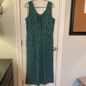 Toad&Co Teal Floral Wide Leg Jumpsuit
